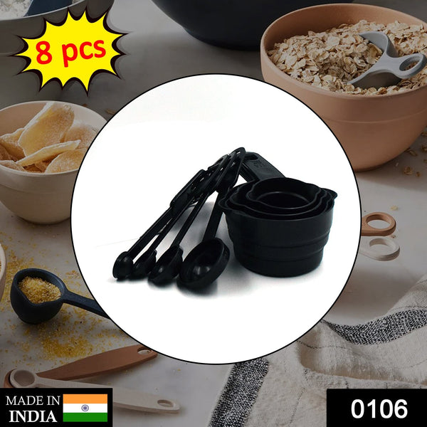 106 Plastic Measuring Cups and Spoons (8 Pcs, Black) Parvati Mobile Accessories