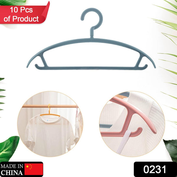 0231 Plastic Hangers, Clothes Hangers - Lightweight Space Saving Hangers - Standard Hangers for Clothes - Durable, Slim & Sleek Hangers (10pc) 