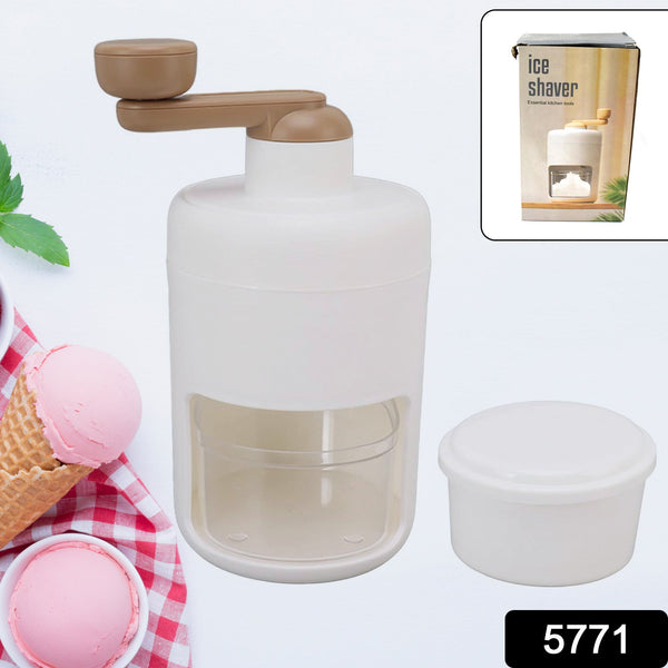 Portable Gola Maker Ice Crusher and Shaved Ice Machine, Hand Shaved Ice Machine Manual Fruit Smoothie Machine Mini Household Ice Shaver Small Ice Crusher