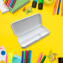 Multipurpose White Compass Pencil Box | 3-Compartment School Case | Ideal Birthday Gift for Kids