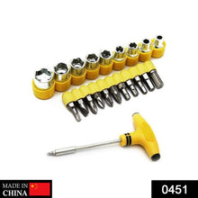 24pcs T shape screwdriver set Batch Head Ratchet Pawl Socket Spanner hand tools 