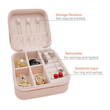 Jewellery Box for Women, Mini Portable Jewelry Box Organiser,PU Leather Jewlerrying Display Holder, Small Travel Jewellery Box for Girls, Women, Mother, Daughte, Travel Ring, Pendant, Earring, Necklace Storage Case