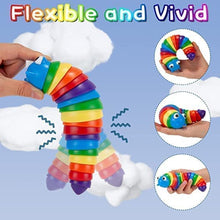 3D Rainbow Color Plastic Slug Fidget Toys, Stress Relieving Toy, Sensory Slug Toy for Boys and Girls, Finger slug Toy, for Autistic, Caterpillar Fidget Toys Stress Relief Gifts for Toddlers Kids Adults  (1 Pc)