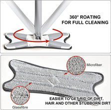 4874 X Shape Mop or Floor Cleaning Hands-Free Squeeze Microfiber Flat Mop System 360° Flexible Head, Wet and Dry mop for Home Kitchen with 1 Super-absorbent Microfiber Pads. 