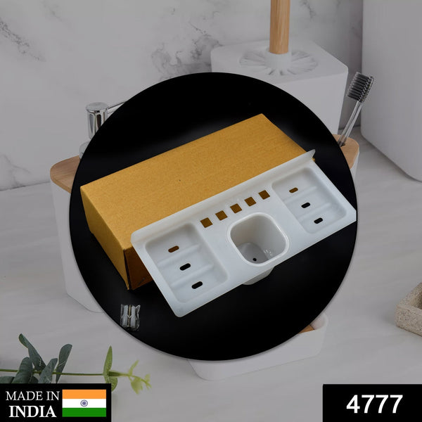 4777 4 in 1 Plastic Soap Dish and plastic soap dish tray used in bathroom and kitchen purposes. 