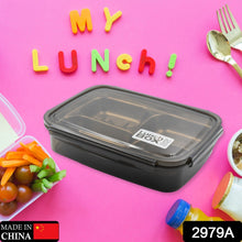 Black Transparent 4 Compartment Lunch Box for Kids and adults, Stainless Steel Lunch Box with 4 Compartments For Office, Travel, School, Home