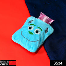 Blue Sullivan Monster small Hot Water Bag with Cover for Pain Relief, Neck, Shoulder Pain and Hand, Feet Warmer, Menstrual Cramps.