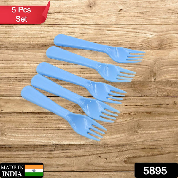 Reusable Premium Heavy Weight Plastic Forks, Party Supplies, One Size, plastic 5pc Serving Fork Set for kitchen, Travel, Home (5pc)