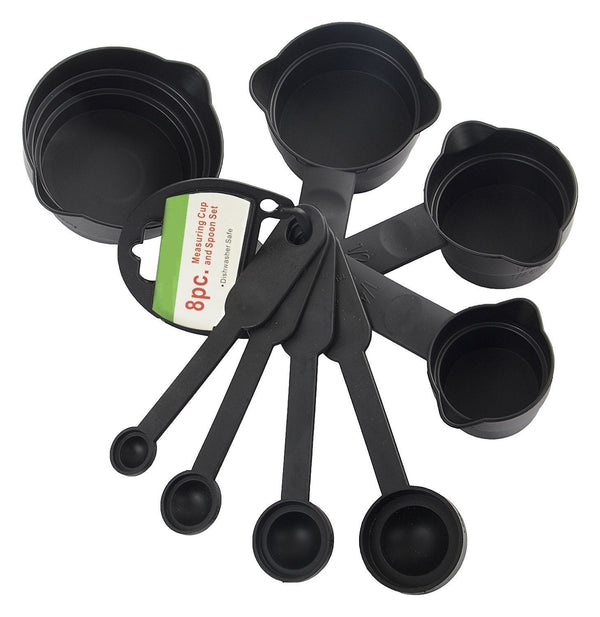 106 Plastic Measuring Cups and Spoons (8 Pcs, Black) Parvati Mobile Accessories