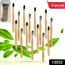 Bamboo Wooden Toothbrush Soft Toothbrush Wooden Child Bamboo Toothbrush Biodegradable Manual Toothbrush for Adult, Kids (15 pcs set / With Round Box)