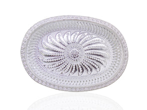 2090 Multipurpose Royal Design Oval Silver Gift Tray 