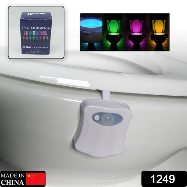 Toilet Light, LED Toilet Bowl Light Toilet Cover Lamp Sturdy and Durable, Toilet Night Light 8 Colors In One Device Battery Operated, Bathroom Equipment for Bathroom for Home (1 Pc / Battery Not Included)