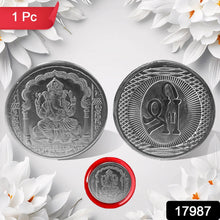 Ganesh Ji, Silver color Coin for Gift & Pooja | Silver Coin | Silver Coin / Diwali Gift (1 Pc / (Metal is not silver)